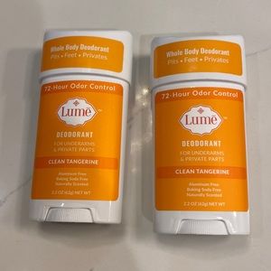 Lume whole bidybdesodorant set is 2 sticks clean Tangerine) NEW NEVER USED